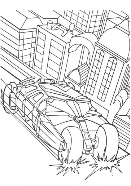 Batman’s Car coloring page image