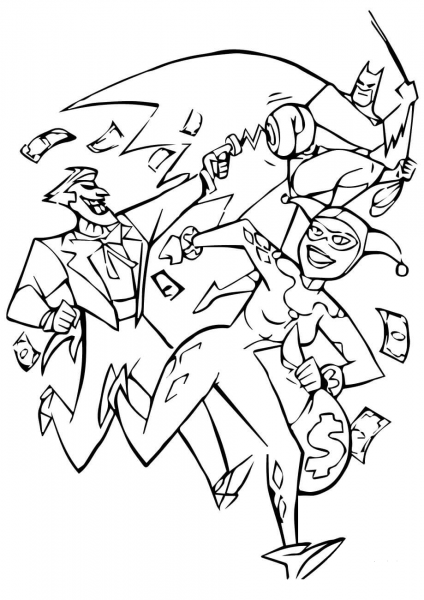 Batman Will Catch His Enemy  coloring page image