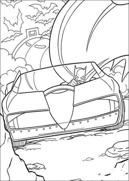 Batmobile coloring page image