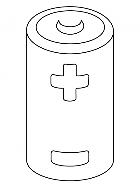 Battery Emoji coloring page image