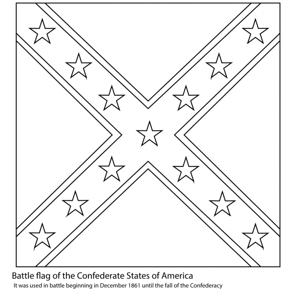 Battle Flag of The Confederate States of America coloring page image