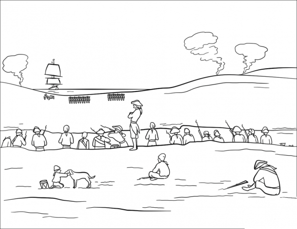 Battle of Bunker Hill coloring page image