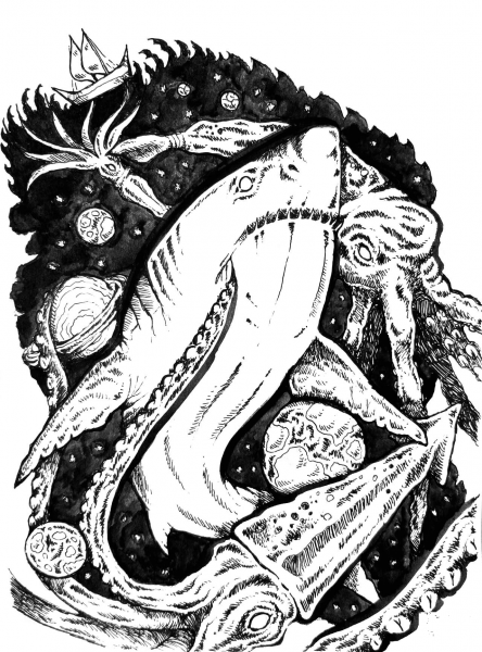 Battle of Worlds (Shark) coloring page image