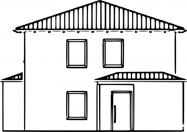 Bauhausvisionstadthaus coloring page image