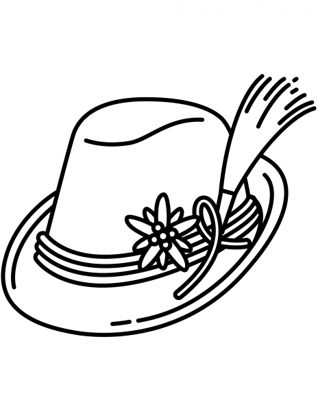 Bavarian Hat coloring page image