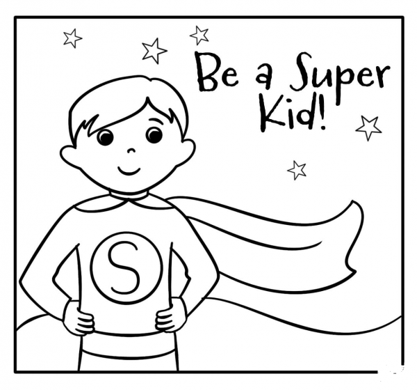 Be a Super Kid – Encouraging Notes with Superheros coloring page image