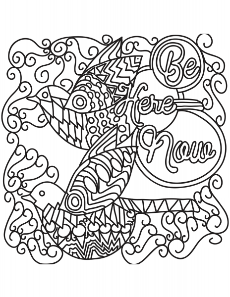 Be Here Now coloring page image
