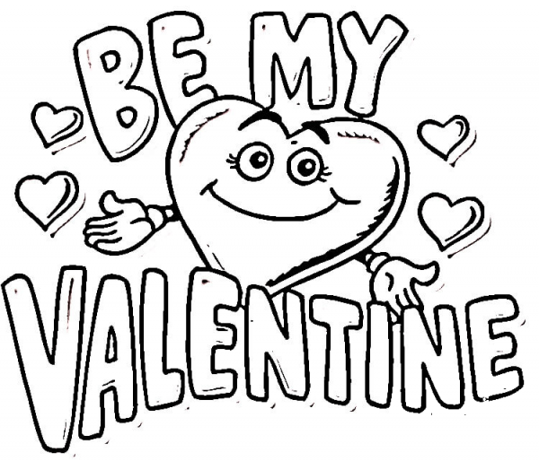 Be My Valentine coloring page image