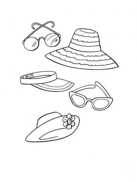 Beach Accessories  coloring page image