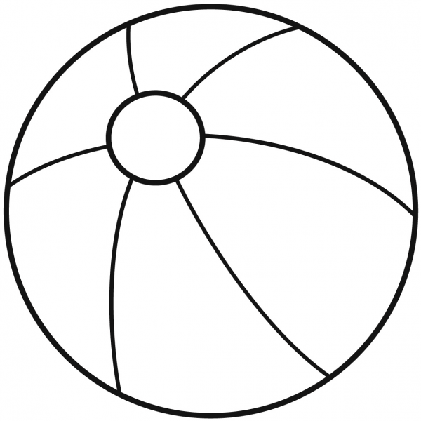 Beach Ball coloring page image