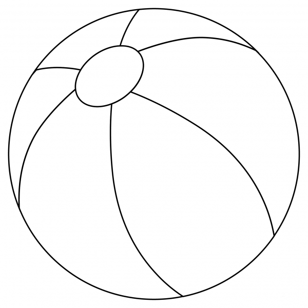 Beach Ball coloring page image