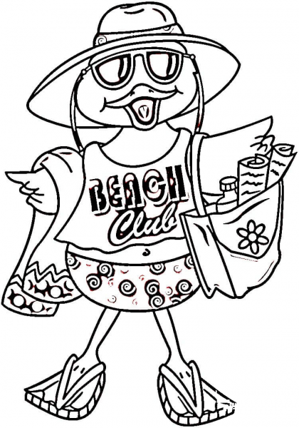 Beach Bird  coloring page image