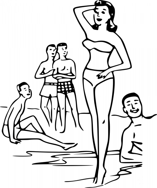 Beach Drawing coloring page image