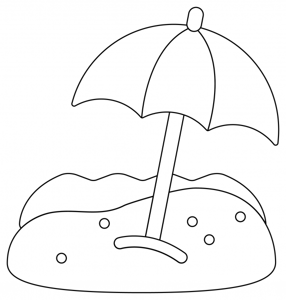 Beach Umbrella coloring page image