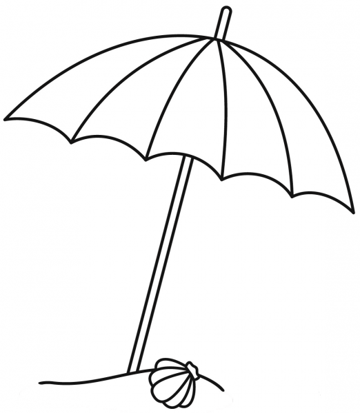 Beach Umbrella coloring page image