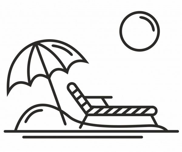 Beach Umbrella coloring page image