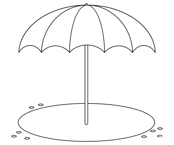 Beach Umbrella coloring page image