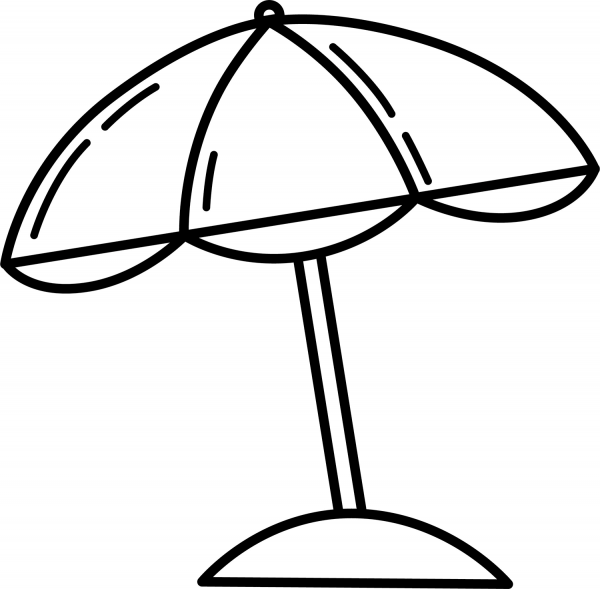Beach Umbrella coloring page image