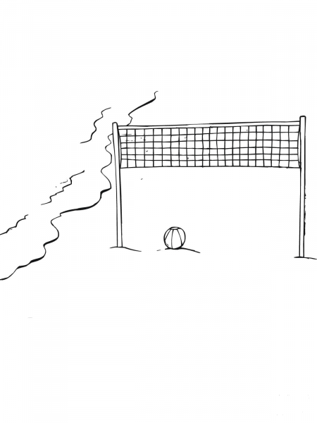 Beach Volleyball Field coloring page image