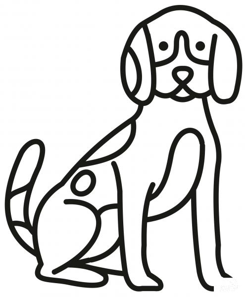 Beagle coloring page image