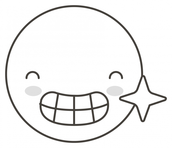 Beaming Face with Smiling Eyes coloring page image