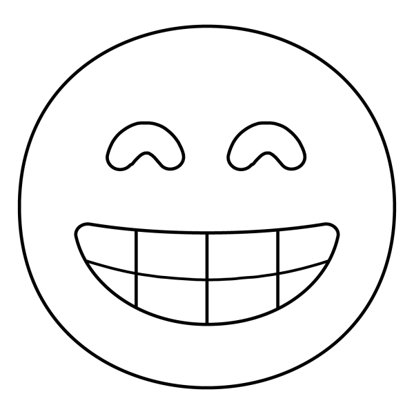 Beaming Face with Smiling Eyes Emoji coloring page image