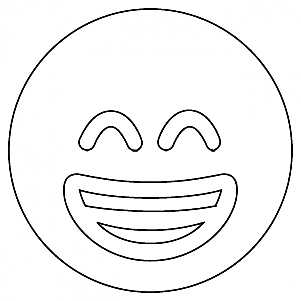 Beaming Face with Smiling Eyes Emoji coloring page image