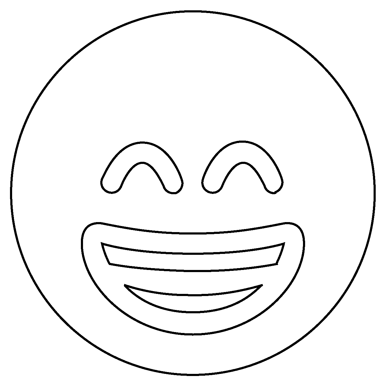 Beaming Face with Smiling Eyes Emoji coloring page - ColouringPages