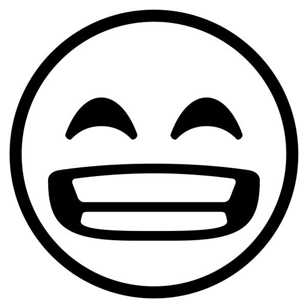 Beaming Face with Smiling Eyes Emoji coloring page image