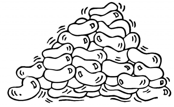 Beans coloring page image