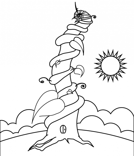 Beanstalk coloring page image