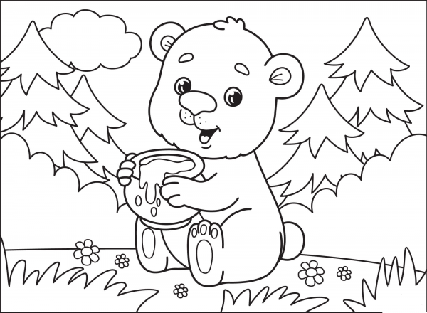 Bear coloring page image