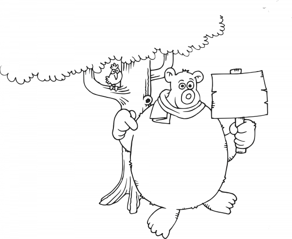 Bear coloring page image