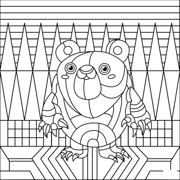 Bear coloring page image