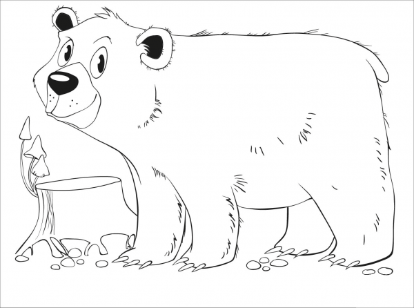 Bear coloring page image