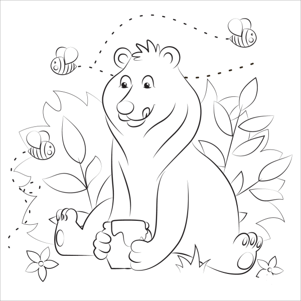 Bear coloring page image