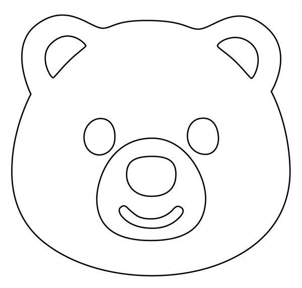 Bear Emoji coloring page image
