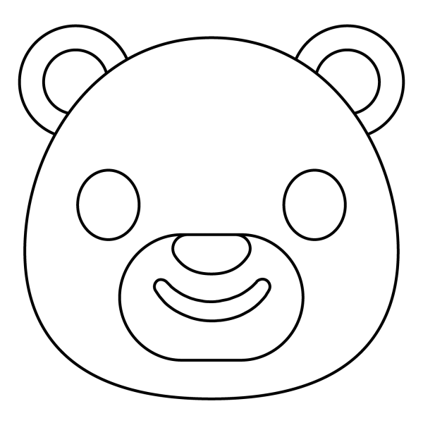 Bear Emoji coloring page image