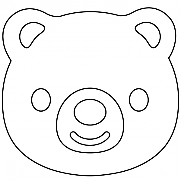 Bear Emoji coloring page image