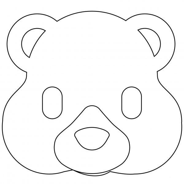 Bear Emoji coloring page image