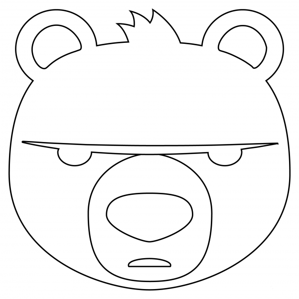 Bear Face coloring page image