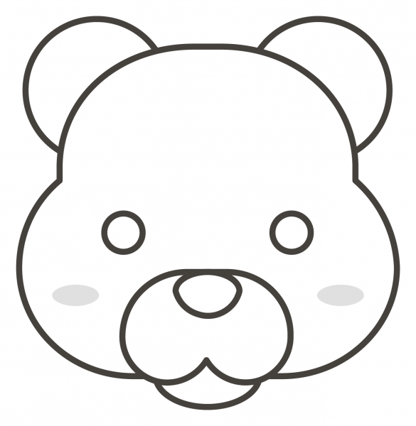 Bear Face coloring page image