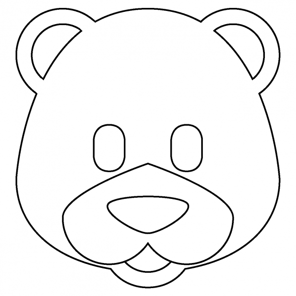 Bear Face Emoji coloring page image