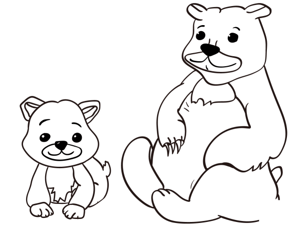Bear Family coloring page image