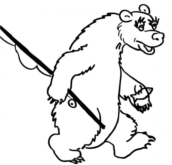 Bear Fisher  coloring page image