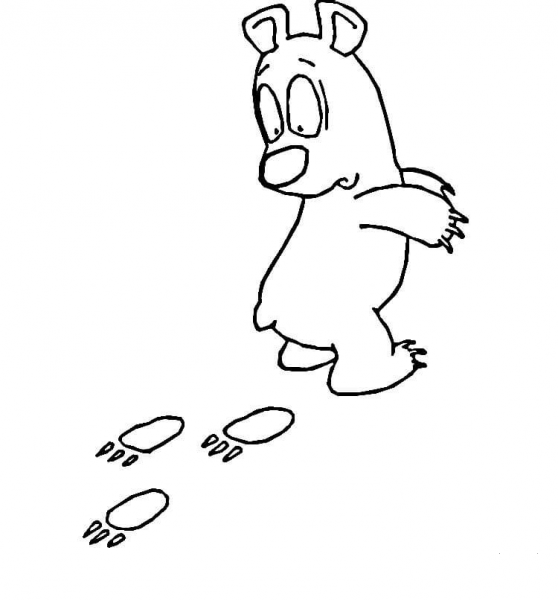 Bear Footprints  coloring page image