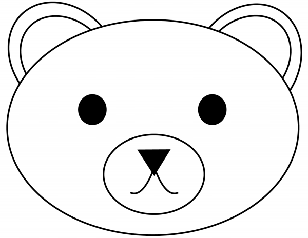 Bear Head coloring page image