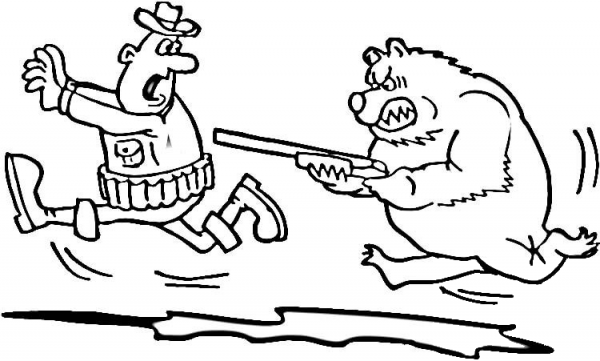 Bear Is Stronger  coloring page image