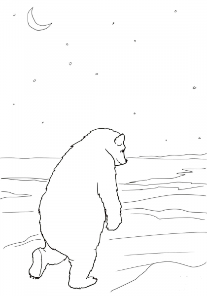 Bear Returns to His Cave coloring page image
