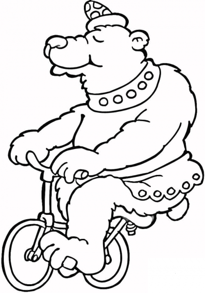 Bear Takes a Ride  coloring page image